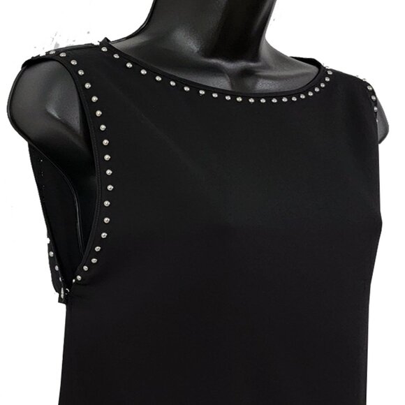 Silk Studded Women's Black Drape Top - Picture 5 of 6